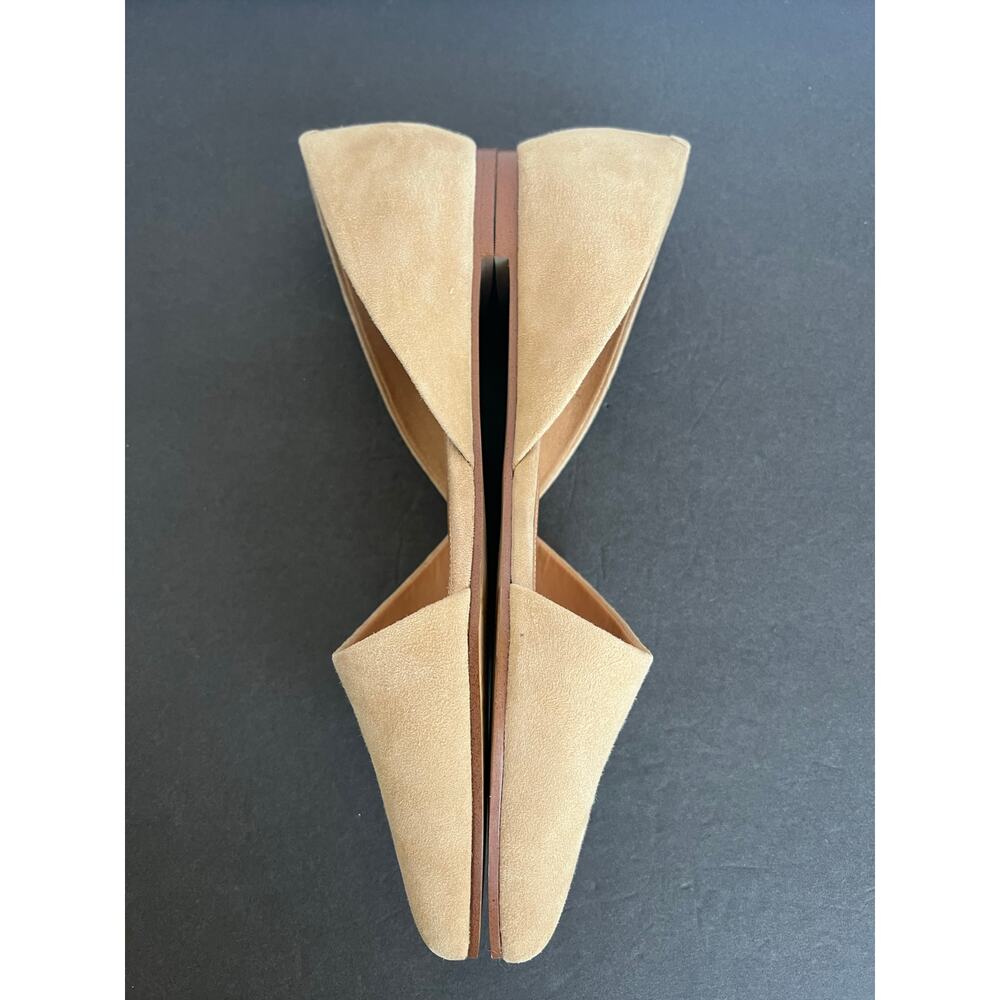 J.Crew Zoe Beige Tan Suede D'Orsay Pointy Toe Slip On Flat Loafer Shoes Sz 10 - Picture 6 of 12